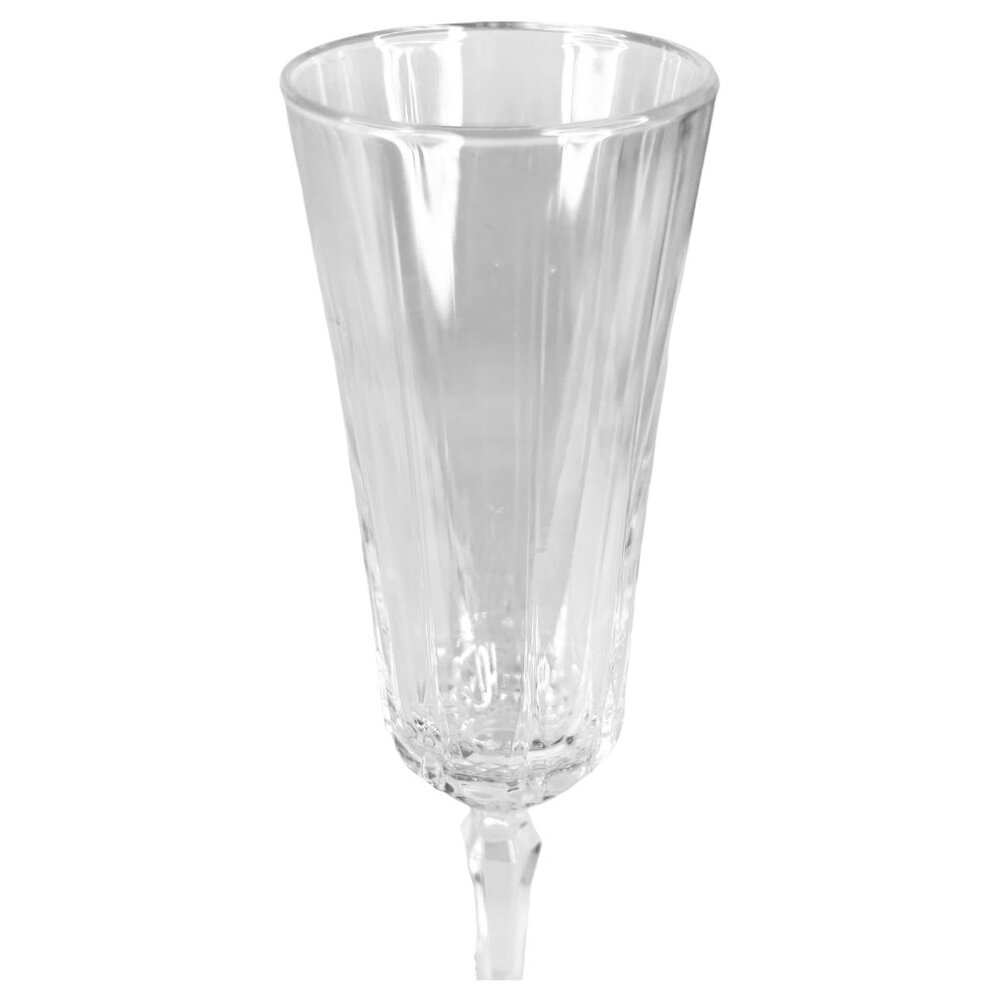 4 Clear Crystal St George American Heritage Fluted Champagne Flute Glass Set - Picture 3 of 8